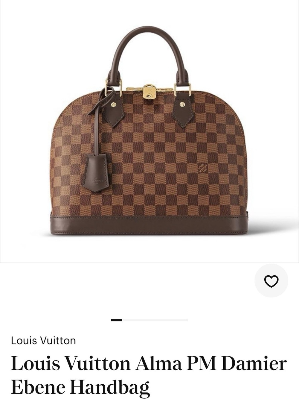 Louis Vuitton Brown Damier Ebene Satchel with Gold Hardware